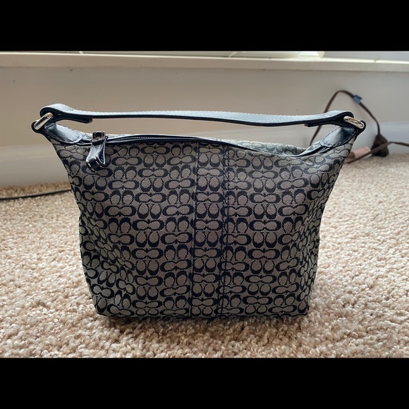Coach Handbags - Gray & Black Coach mini bucket bag